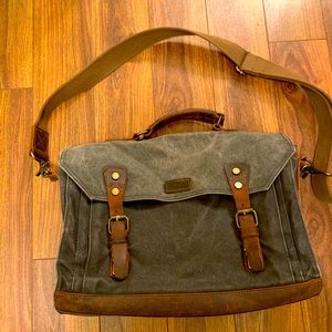 Canvas Messenger Laptop Briefcase Bag